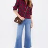 Red Plaid Flannel Cropped Jasper Button Down