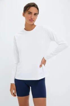 White Long Sleeve Performance Jersey Ryan Boyfriend Tee