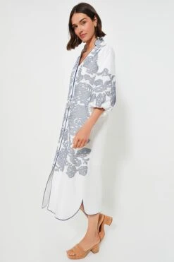 White & Blue Embroidery Arem Caftan -Urban Motion 18EBOwnIdYEv5fQleB0ejOgxo95opO4B 1