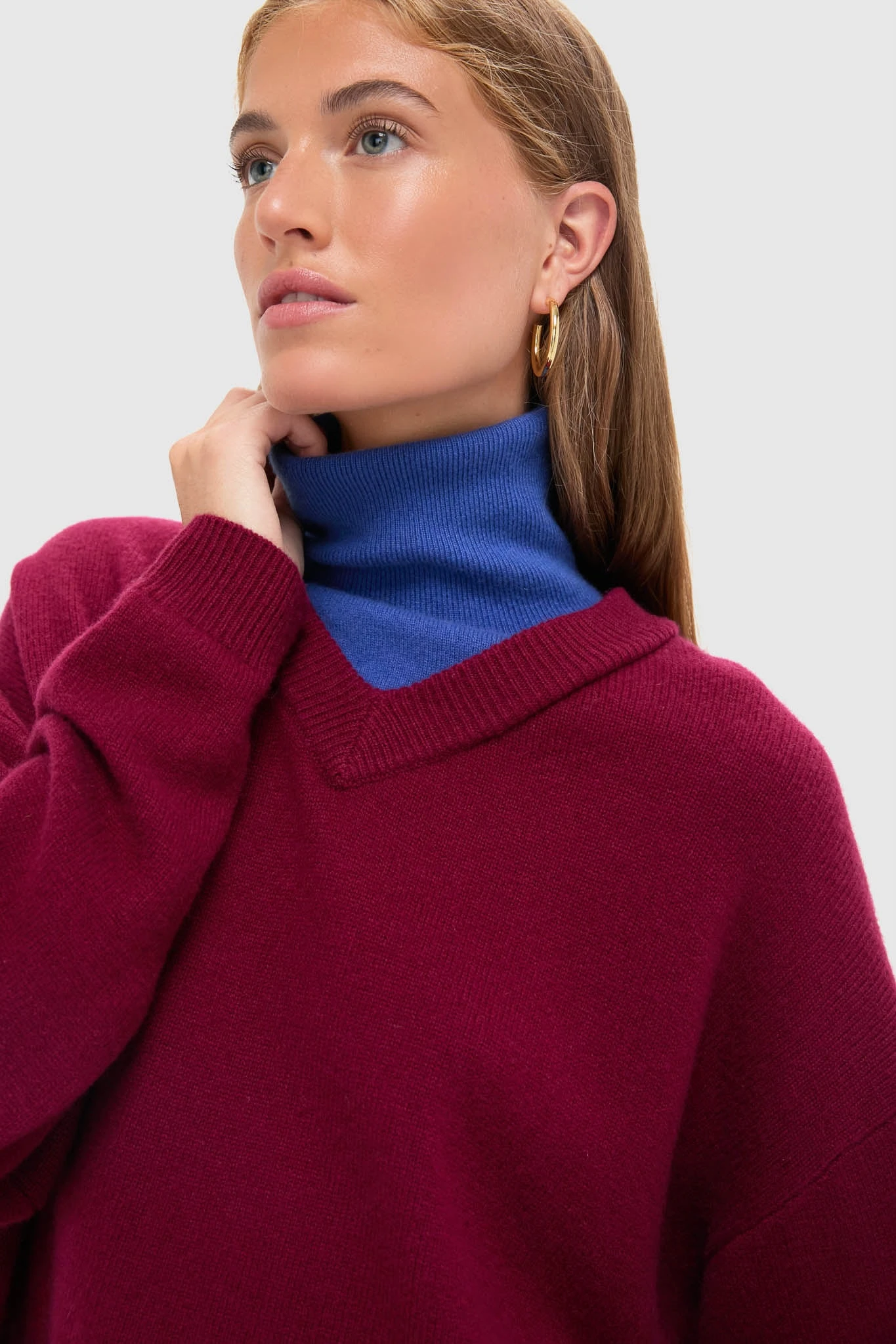 Staud Crimson And Sapphire Doris Cashmere Sweater 7 Staud Crimson And Sapphire Doris Cashmere Sweater - Image 5