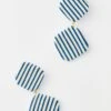 Navy And White Striped Jillian Earrings