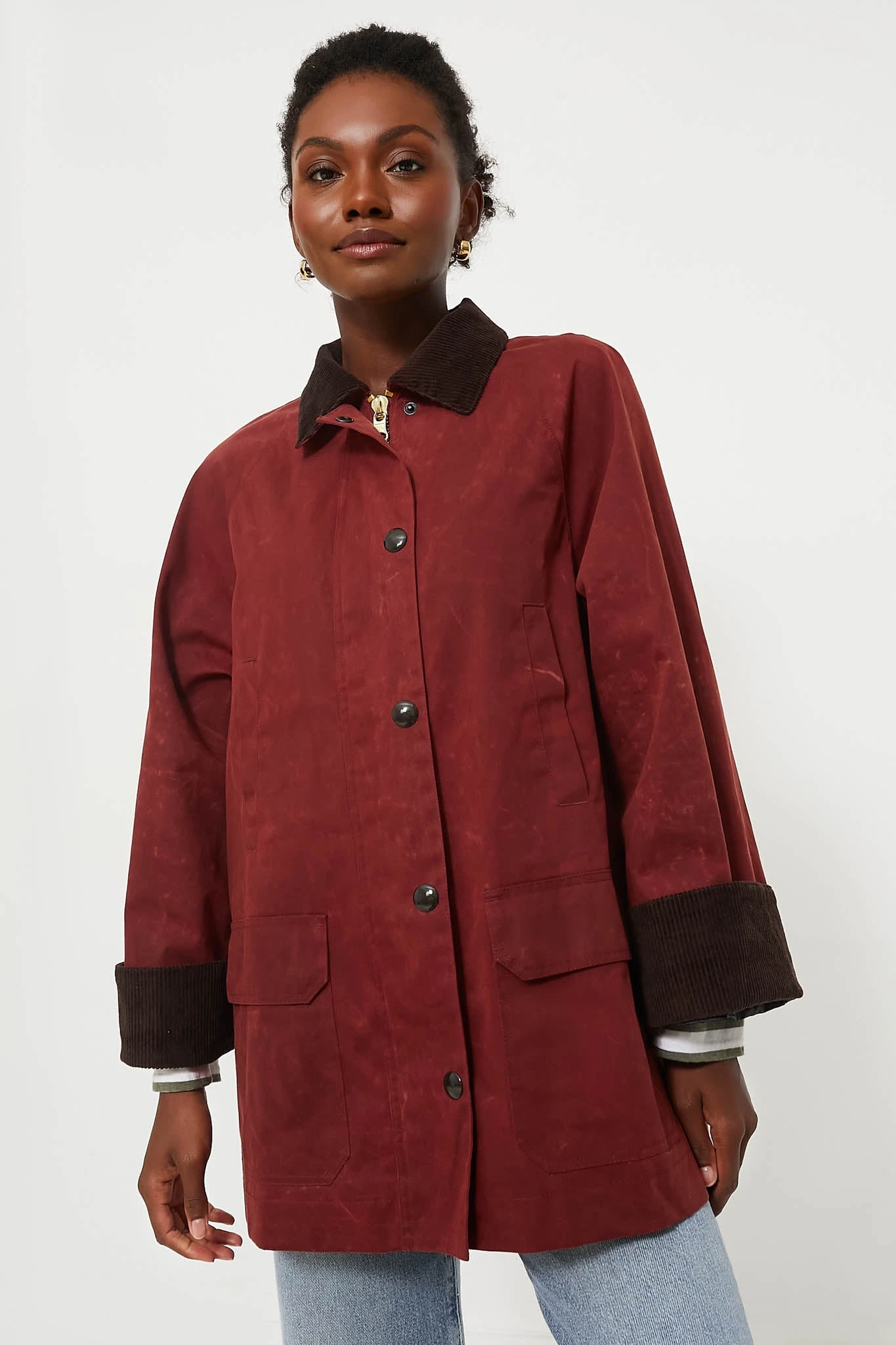 Red Chiltern Street Jacket In Waxed Cotton 8 Red Chiltern Street Jacket In Waxed Cotton - Image 6