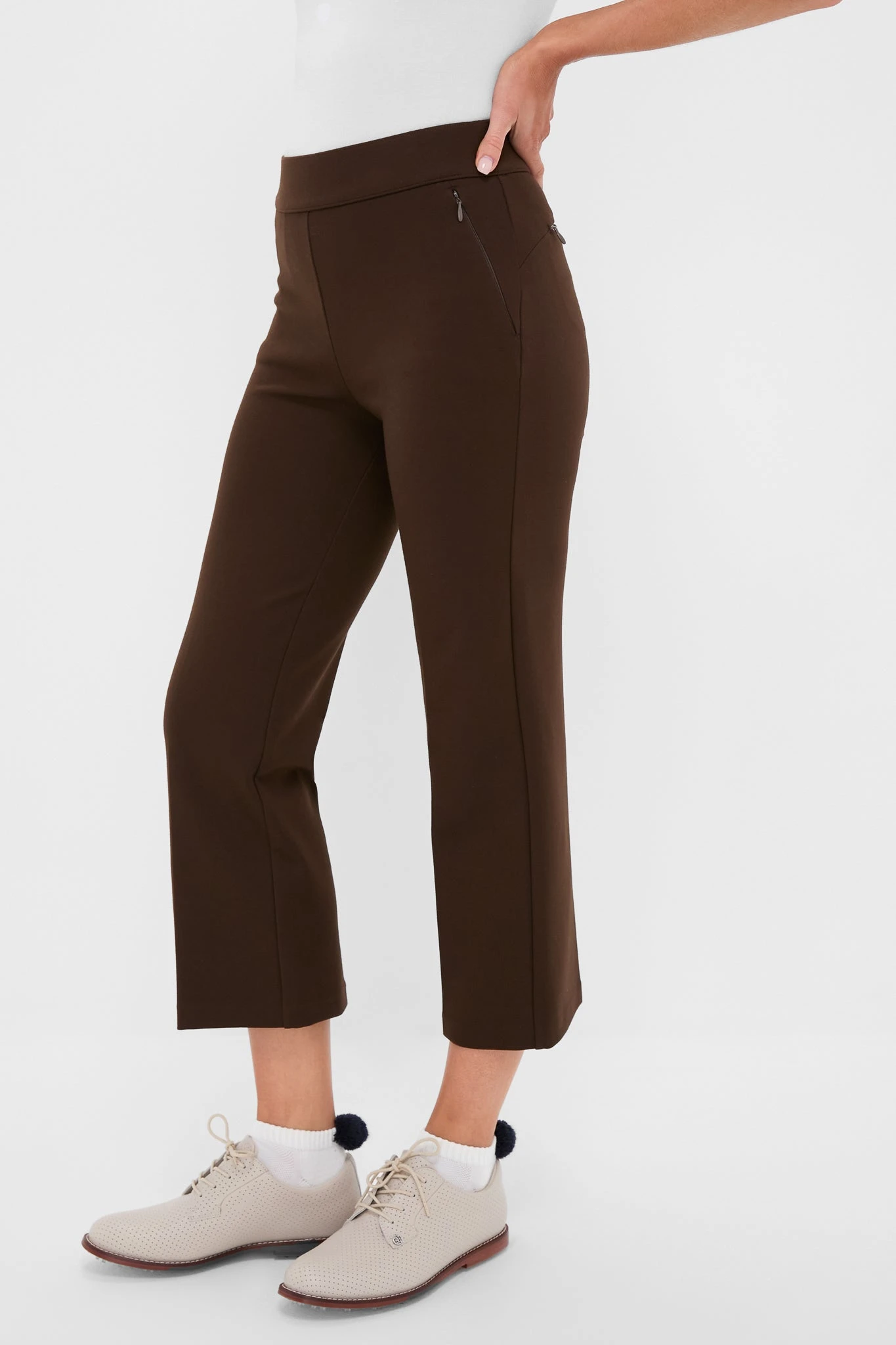 Chocolate Brown 25 Inch Cropped Compression September Pant 5 Chocolate Brown 25 Inch Cropped Compression September Pant - Image 3