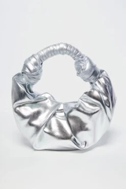 Simon Miller Silver Smooth Vegan Leather Lopsy Bag