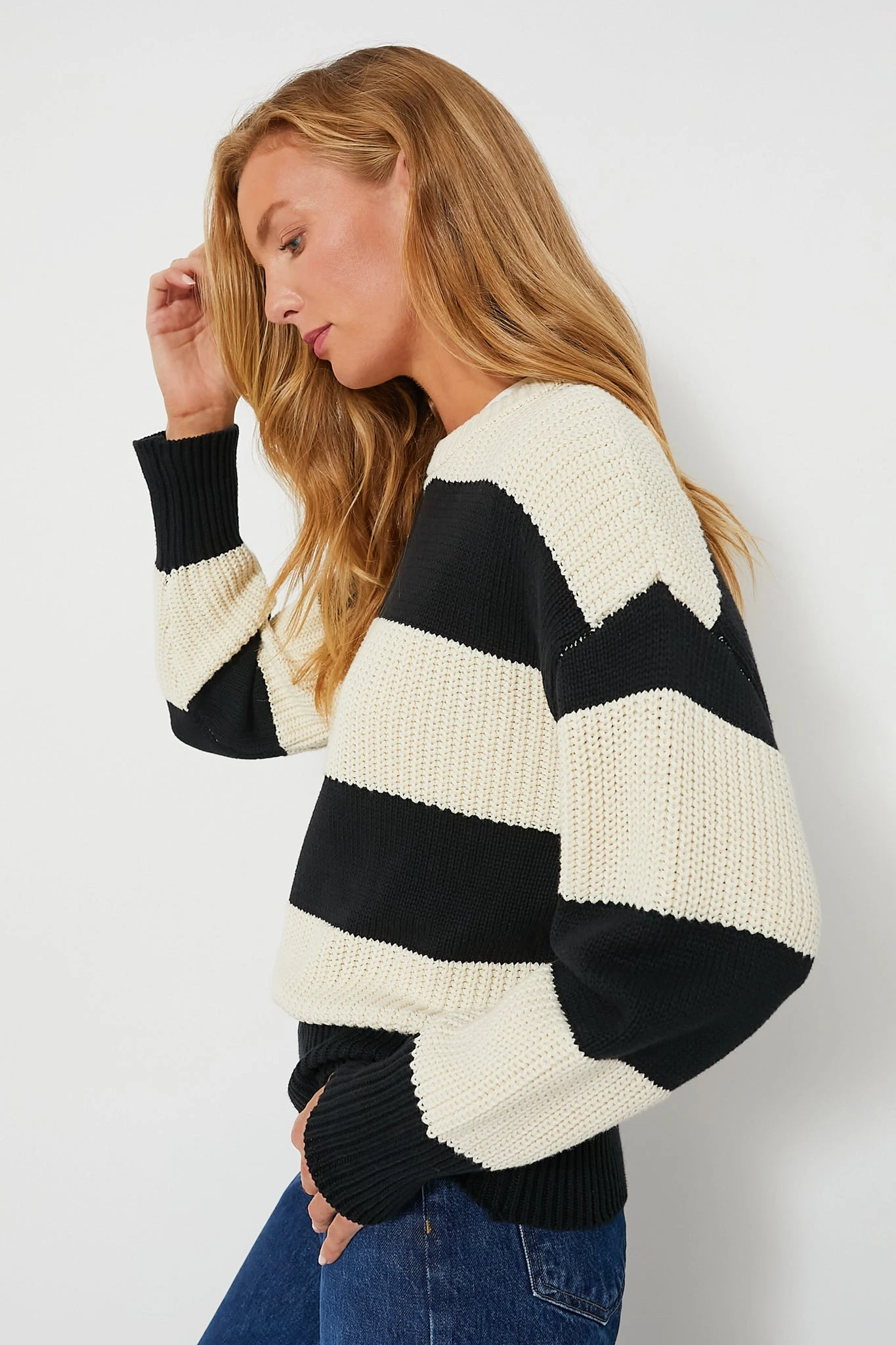 Black Fresca Stripe Sweater 5 Black Fresca Stripe Sweater - Image 3