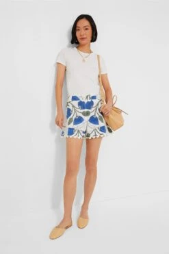 White And Klein Blue High Waist Shorts With Bellflower Block Print -Urban Motion 3CAi92Ubiw4VxV50T4SEJfdWEcgcSIJw 1