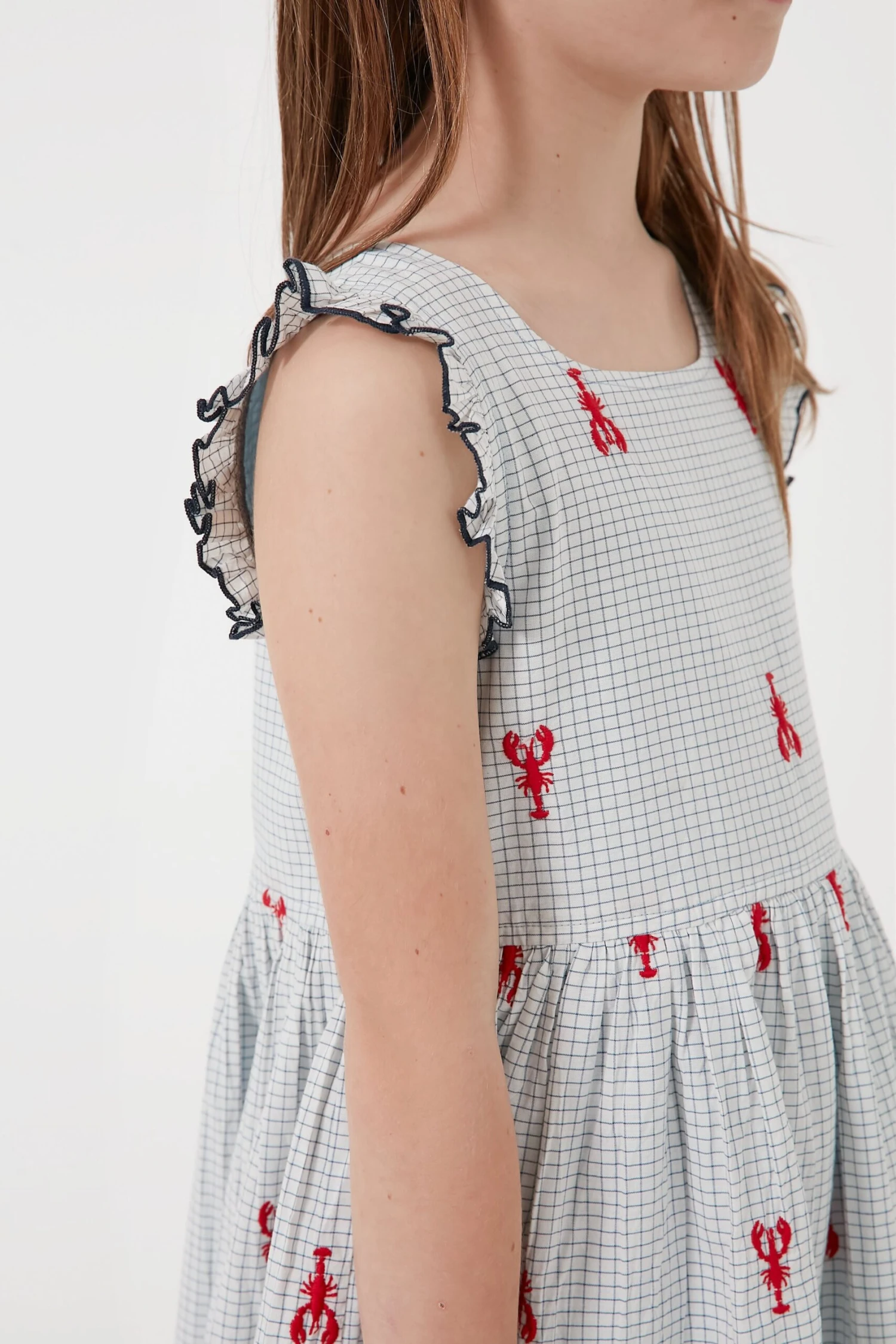 Lobster Check Girls Kelsey Dress 7 Lobster Check Girls Kelsey Dress - Image 5