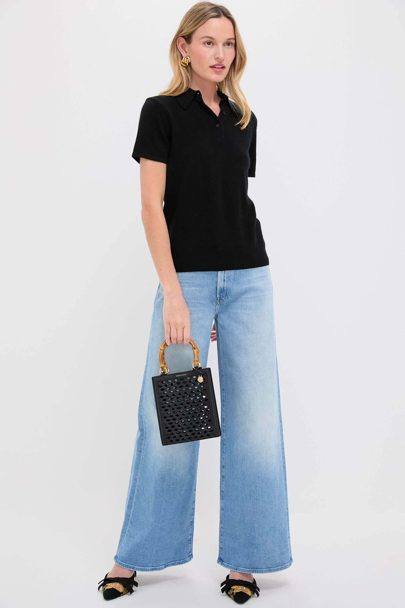 Black Cashmere Short Sleeve Polo 4 Black Cashmere Short Sleeve Polo - Image 2