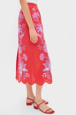 Farm Rio Porcelain Garden Red Midi Skirt -Urban Motion 4oc5zq0ypwfs0ldFH3oxycC5eI9PPMQj 1
