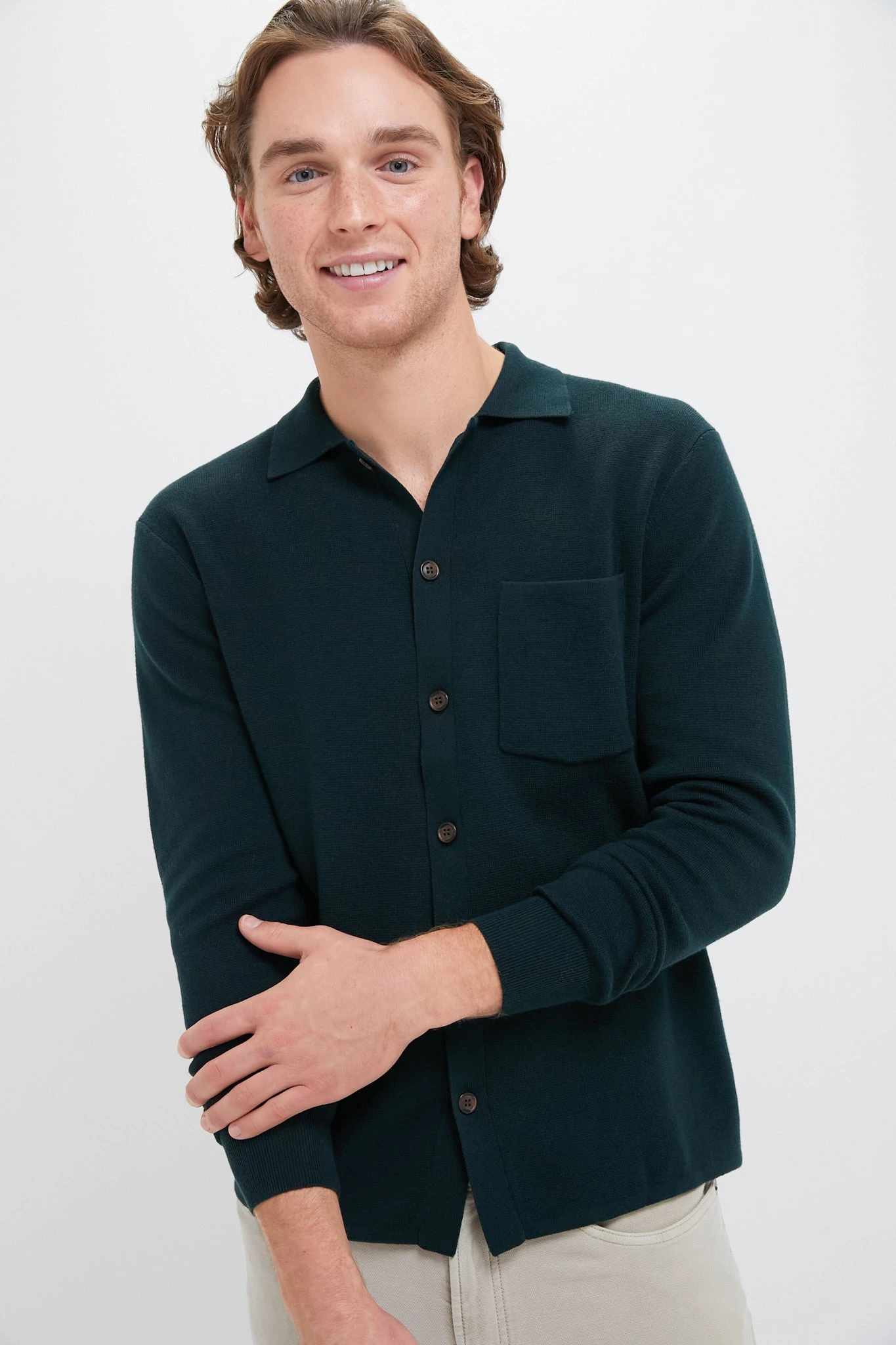 Forest Green Merino Cardigan 3 Forest Green Merino Cardigan