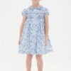 Dusty Blue Floral Arcadia Hand-Smocked Dress