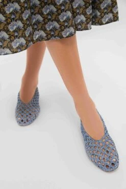 Mansur Gavriel Blue Woven Ballerina -Urban Motion 7JBrTA2wpcdk0a3k9sqRt17Kr2jjW9vT 1