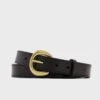 Black Custom 1" Bridle Leather Belt With Name Plate
