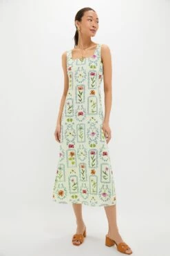 Mint Stamp Minnie Midi Dress