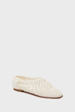 Ivory Open Weave Ballet Flats