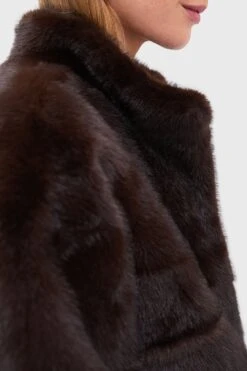 Ba&sh Faux Fur Chocolate Paros Coat -Urban Motion 8pIQli6Jdgfzd9H1y7kiEPGbUnBraKfq 1