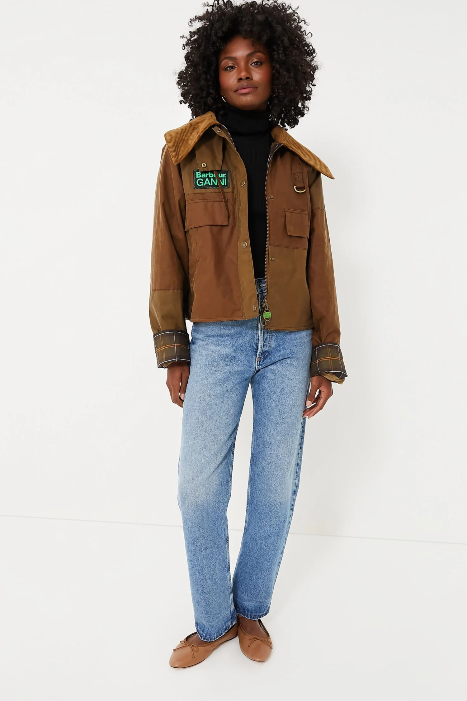 Tan Sand Barbour Ganni Block Spey Jacket 4 Tan Sand Barbour Ganni Block Spey Jacket - Image 2