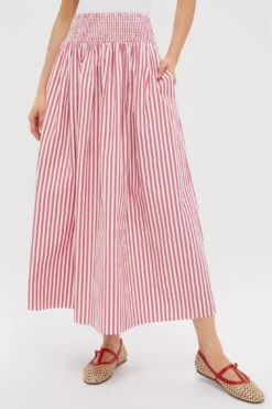Solid & Striped Lipstick Red Noreen Skirt