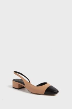 Veronica Beard Black Natural Cecile Sling Back Heels