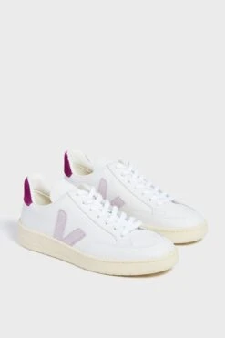 Veja Extra White Parme Magenta V-12 Sneakers
