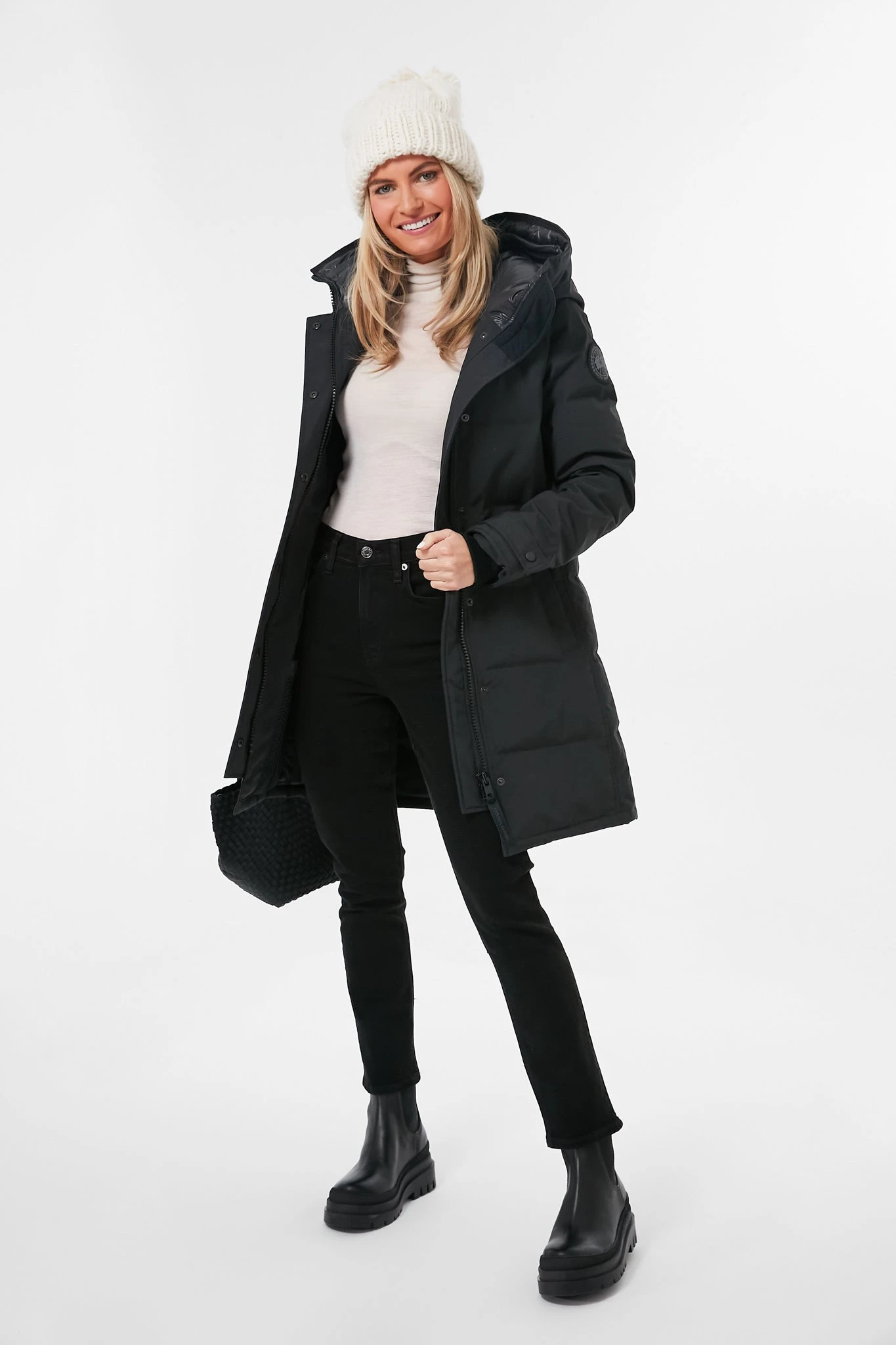 Ivory Hand Knitted Basic Pom Hat 5 Ivory Hand Knitted Basic Pom Hat - Image 3