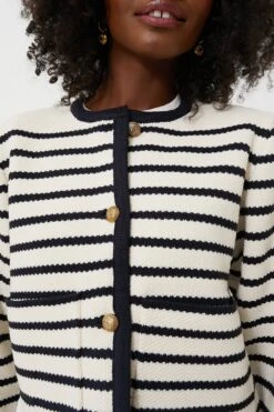 Navy Striped Cardigan -Urban Motion AocHwRtIdQVOr4sQBsP0Xq6Sl2SeQ4JG 1