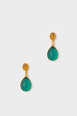 Teal And Yellow Earrings