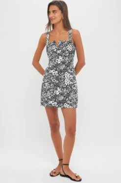 Black & White Denim Floral Gaia Mini Dress -Urban Motion BI2gScvs9u0Nir0RnqeLRuXymi2Rq3I2 1