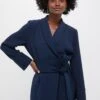 Navy Crepe Talia Wrap Blazer -Urban Motion C8SvLiUxSgBSvYuuWQegkuqFU6Drqa0P 1