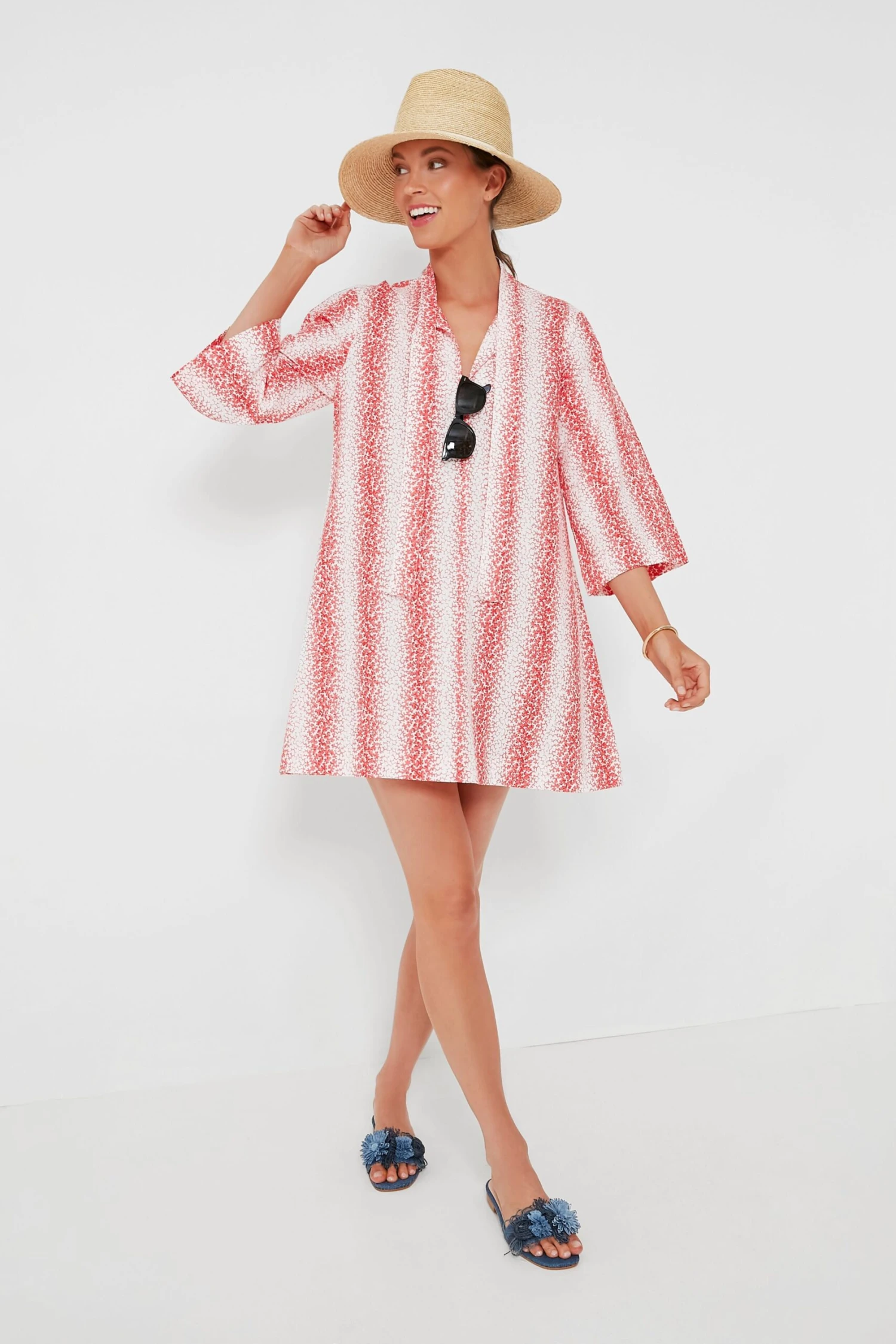 Speckled Coral Poplin Marseille Caftan 8 Speckled Coral Poplin Marseille Caftan - Image 6