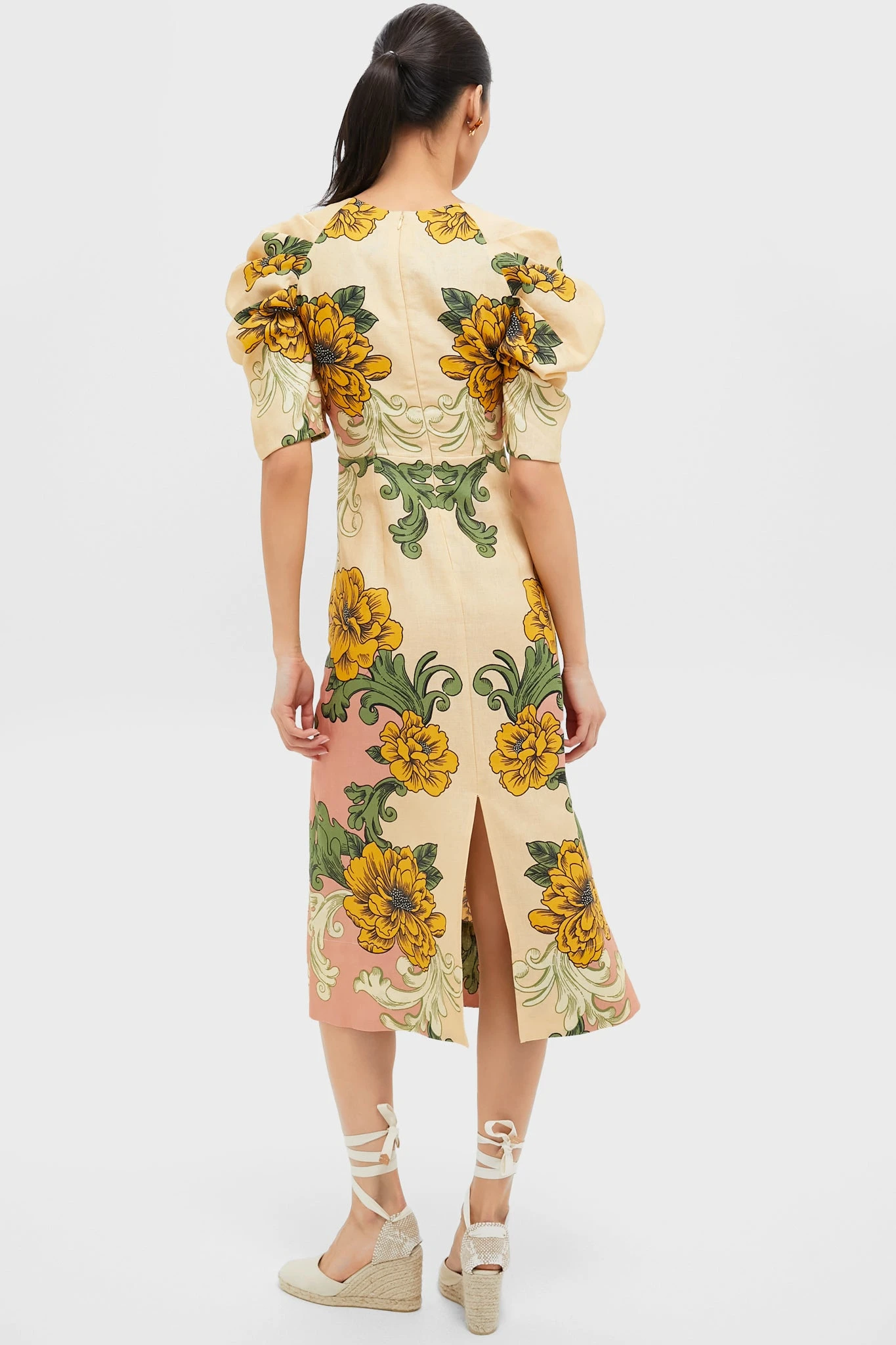 Farm Rio Delicate Flower Arabesques Short Sleeve Midi Dress 6 Farm Rio Delicate Flower Arabesques Short Sleeve Midi Dress - Image 4