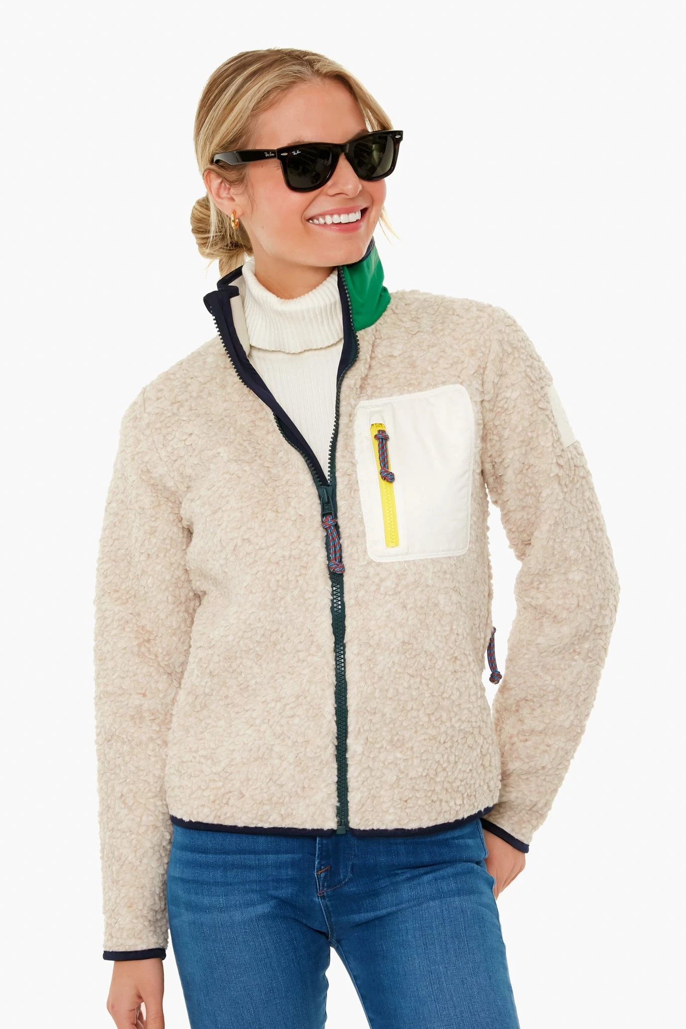 Natural Heather Sherpa Fleece Jacket 3 Natural Heather Sherpa Fleece Jacket