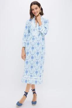 Pineapple Print Longsleeve Classic Midi Tunic