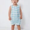 Blue Painted Gingham Shortie Romper -Urban Motion FIs4MFEAZi53a86EFUJ1qLw04IyoUsVd 1