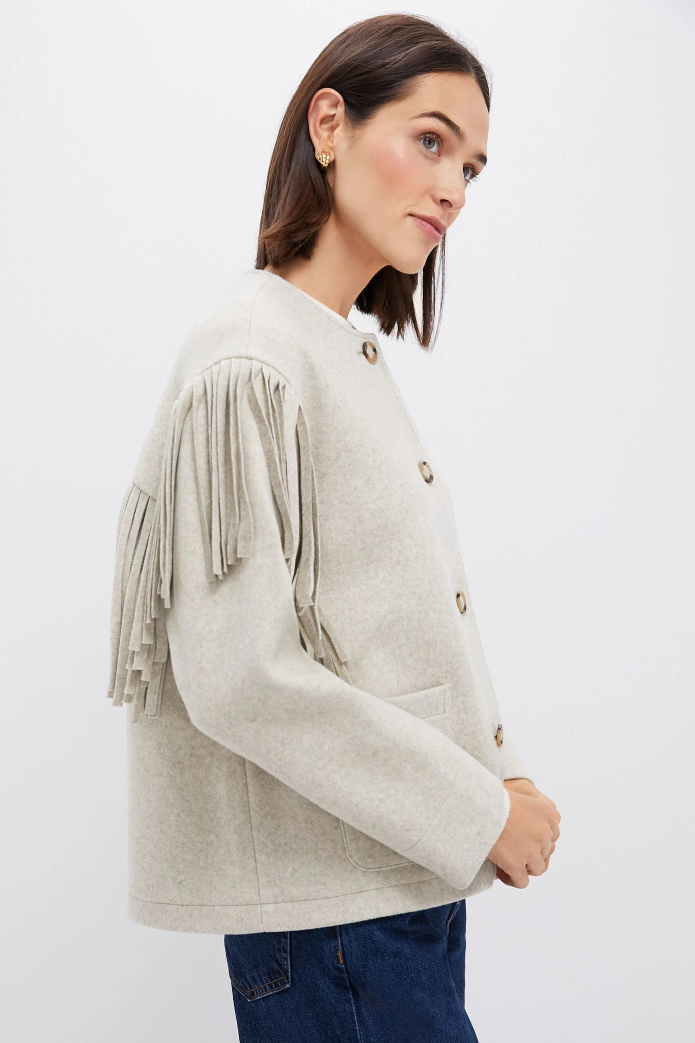 Melange Gray Fringe Purcell Jacket 5 Melange Gray Fringe Purcell Jacket - Image 3