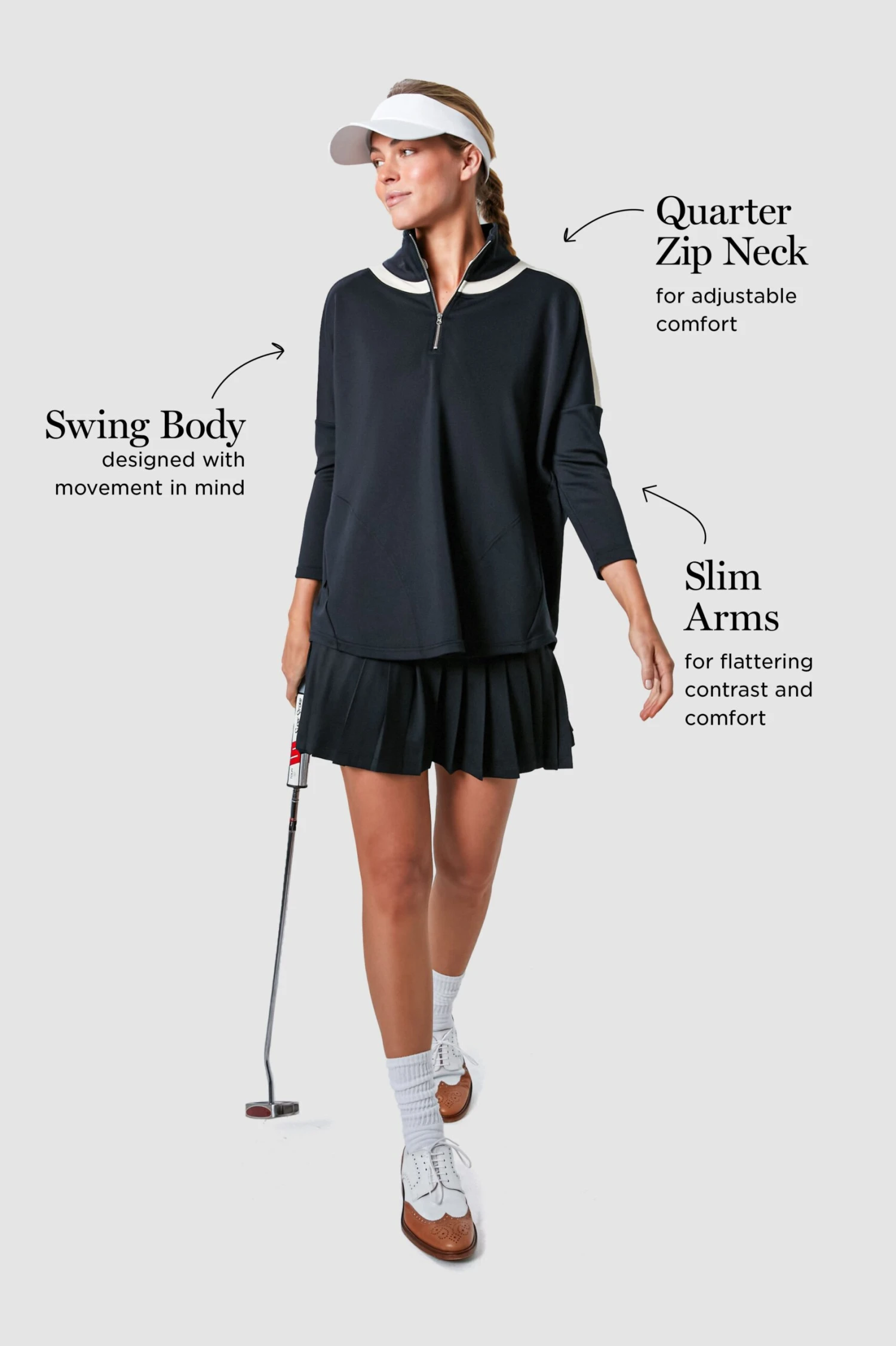 Black And Ivory Amelie Quarter Zip 5 Black And Ivory Amelie Quarter Zip - Image 3