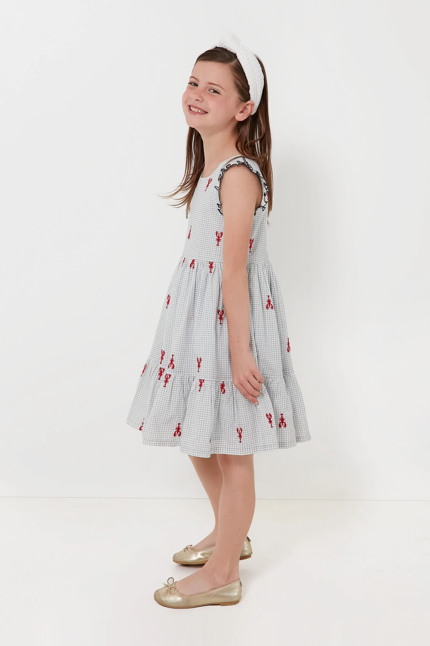 Lobster Check Girls Kelsey Dress 5 Lobster Check Girls Kelsey Dress - Image 3