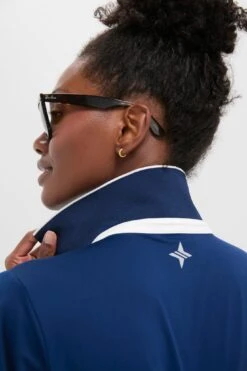 Navy And White Short Sleeve Performance Jersey Caroline Polo -Urban Motion H8MrEbcuEDoz93GhtZbneApsRNmpkO3i 1