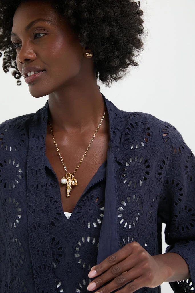 Navy Eyelet Marseille Coverup 7 Navy Eyelet Marseille Coverup - Image 5