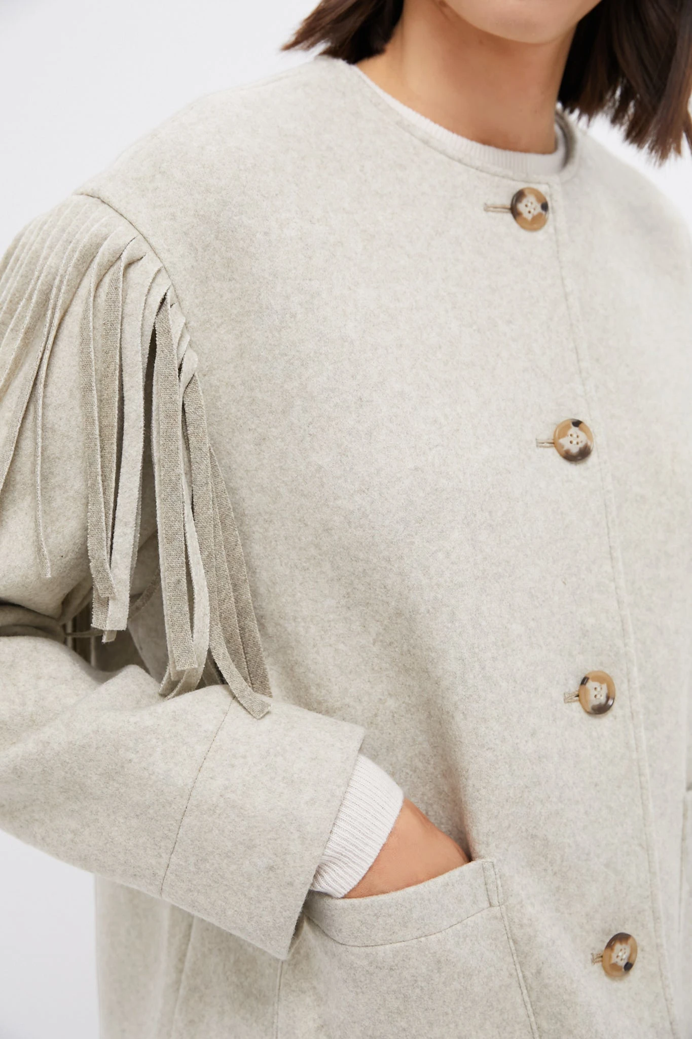 Melange Gray Fringe Purcell Jacket 7 Melange Gray Fringe Purcell Jacket - Image 5