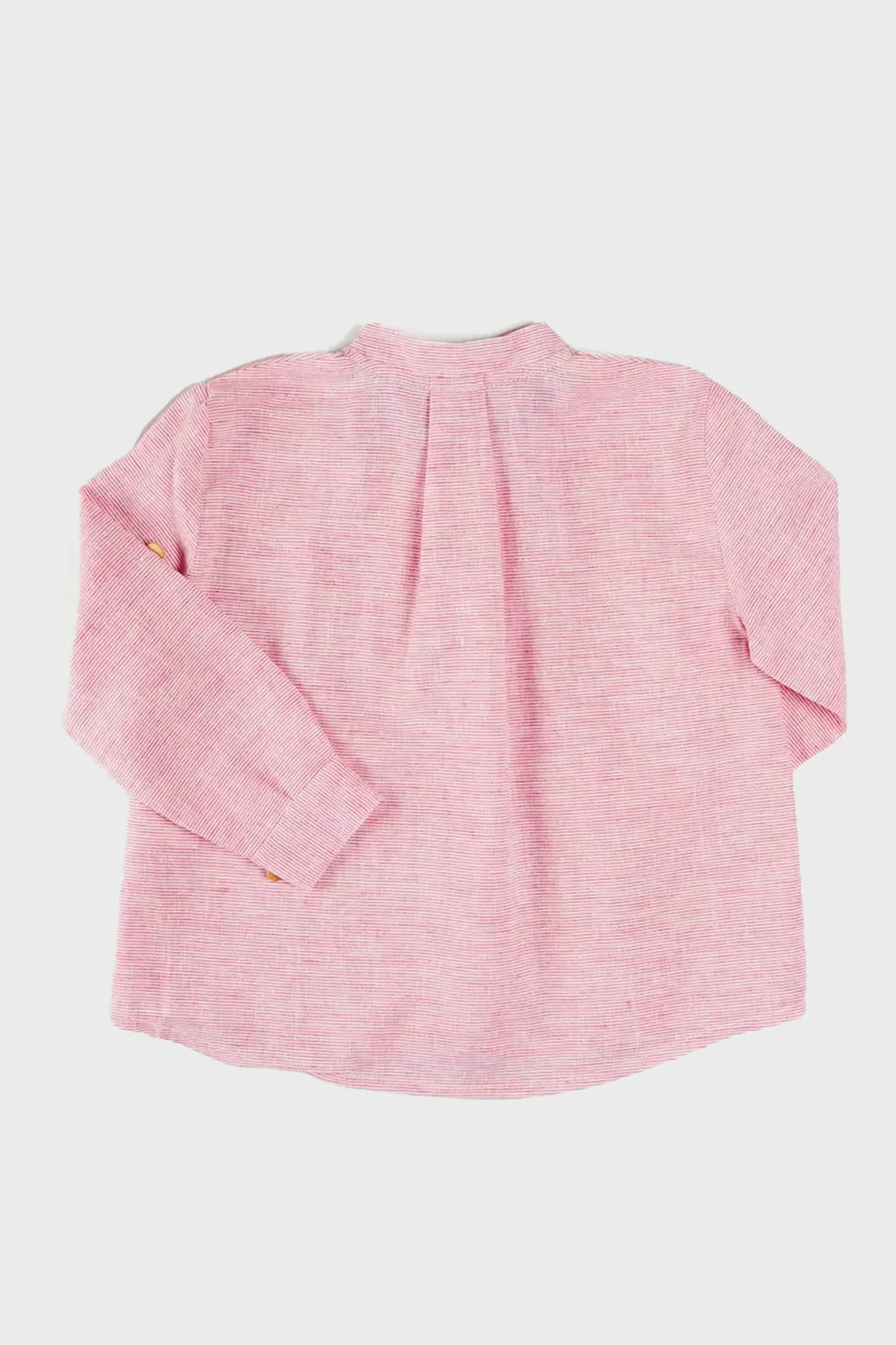 Lawrence Striped Mao Collar Long Sleeve Shirt In Red 5 Lawrence Striped Mao Collar Long Sleeve Shirt In Red - Image 3