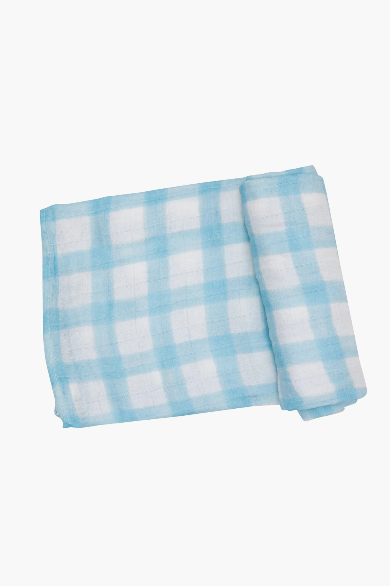 Blue Painted Gingham Swaddle 4 Blue Painted Gingham Swaddle - Image 2