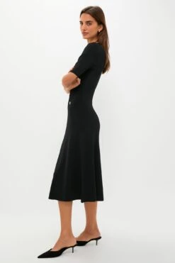 Black Knit Fit And Flare Mellor Midi Dress -Urban Motion IJHeBzG4IwHsVJnl34wtbd80T3qSC1SI 1