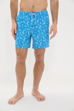 Peter Millar Blue Macaw Saltwater Spirits Swim Trunks
