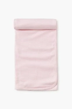 Pink Stripe Classic Rib Blanket