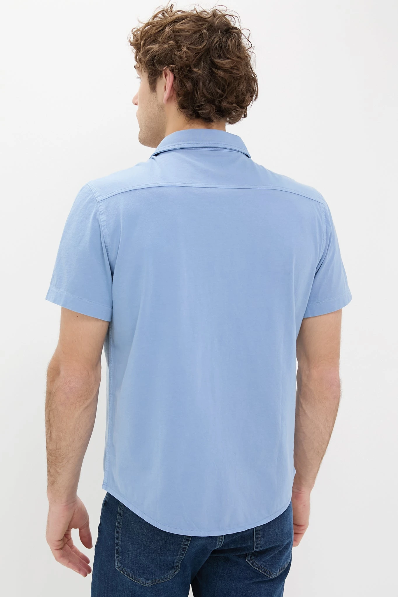 Light Blue Short Sleeve Saltaire Shirt 6 Light Blue Short Sleeve Saltaire Shirt - Image 4