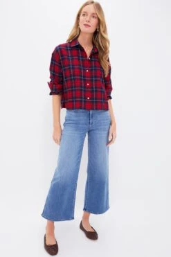 Red Plaid Flannel Cropped Jasper Button Down -Urban Motion Kd6fyQ1QTHZptE6titrKMAJ2tyPhxj4P 1