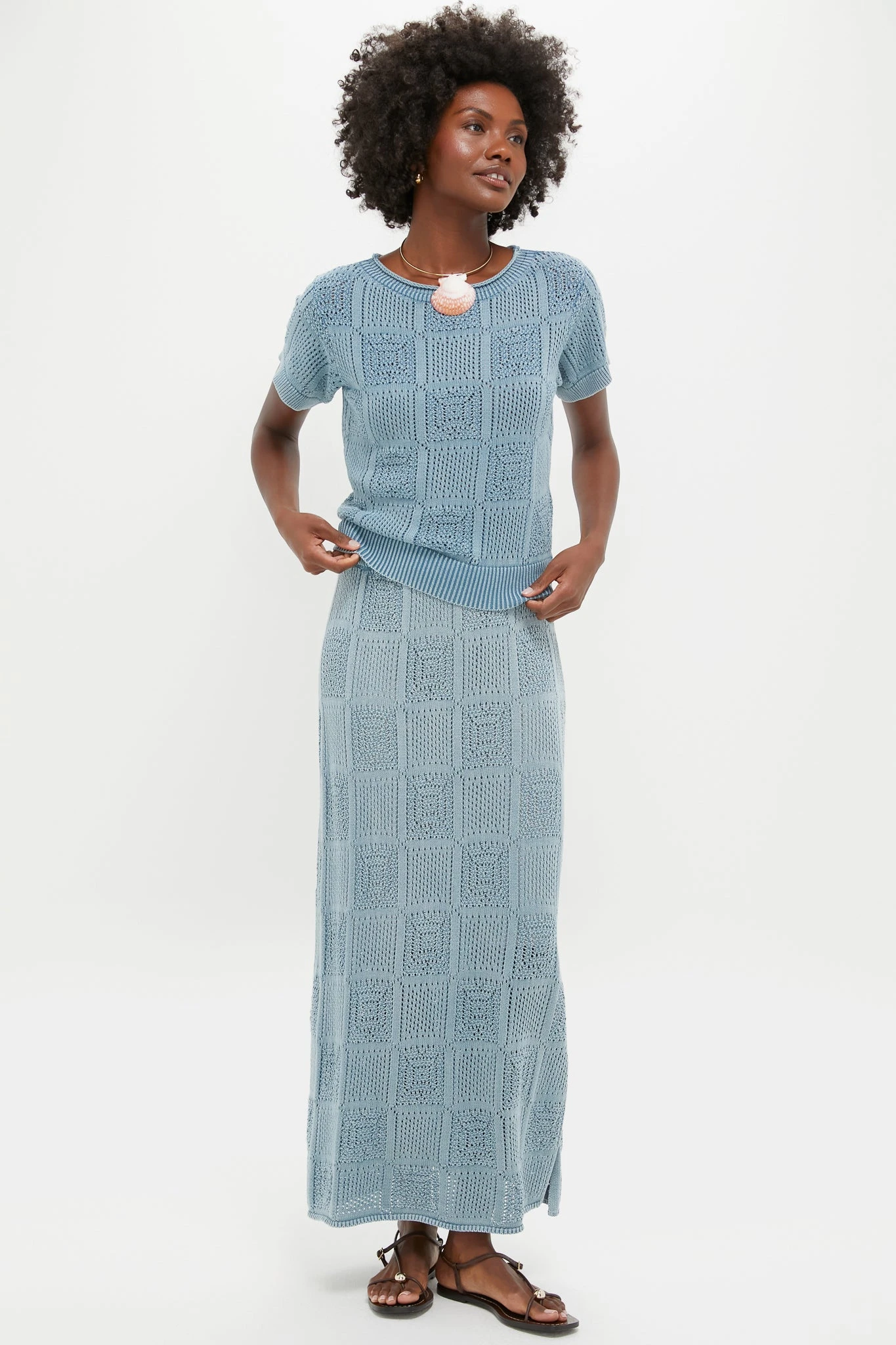 Indigo Pointelle Preston Skirt 9 Indigo Pointelle Preston Skirt - Image 7