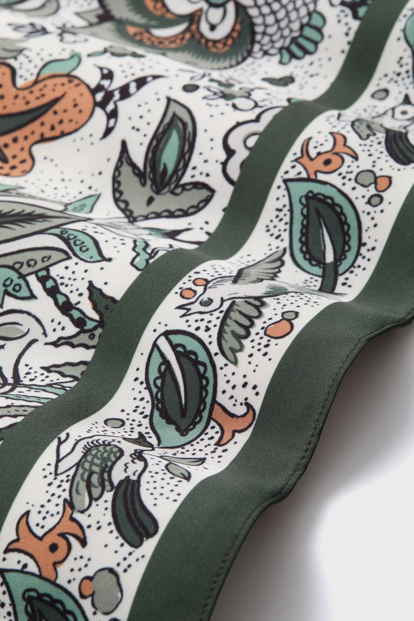 Olive Folk Floral Large Scarf 7 Olive Folk Floral Large Scarf - Image 5