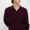 Burgundy Merino Waffle Polo -Urban Motion Mv3KmQ1Ii8b5FE59Yict3ORQLVxAc3aK 1